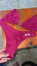 Biquíni top c/ argola dourada - Rosa