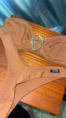 Biquíni top c/ argola marrom claro