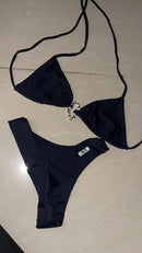 Biquíni top c/ argola prata - preto