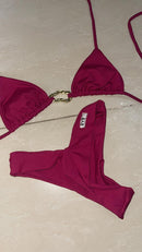 Biquíni top c/ argola prata - vermelho