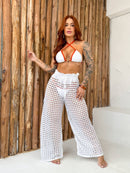 Calça tricô branca off